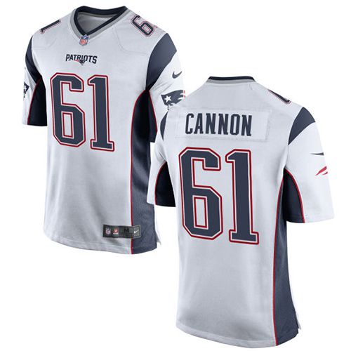 Men New England Patriots #61 Marcus Cannon Nike White Alternate Game NFL Jersey